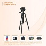 Lightweight Aluminium Tripod with Monopod | Multipurpose 3-Way Head | Extendable Height (52-160 cm) | Monopod Height (45-104 cm) | Includes Carry Bag | for DSLR Cameras & GoPro - Image 2