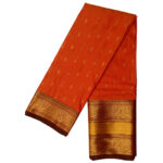Kanchipuram soft silk saree with gold zari orange color