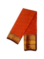 Kanchipuram soft silk saree with gold zari weaving violet colour - Image 2