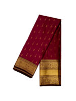 Kanchipuram soft silk saree with gold zari orange color - Image 4