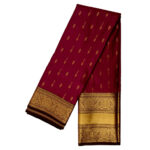 Kanchipuram soft silk saree with gold zari weaving violet colour
