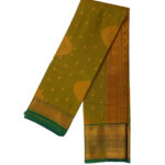 Kanchipuram soft silk saree with gold zari weaving green colour