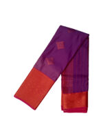 Kanchipuram soft silk saree with gold zari violet color