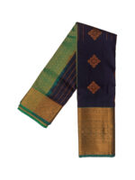 Kanchipuram Soft Silk saree with intricate gold zari work orange color - Image 4