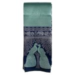 Kubera Pattu Silk Sarees | Blue and Grey, Peacock Motif Woven Design, Traditional Indian Ethnic Wear with Unstitched Blouse