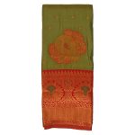 Traditional Kubera Pattu Silk Saree, characterized by its distinctive rich gold and copper zari weaving technique