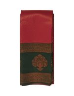 Kubera Pattu Silk Sarees | with Gold Zari Border, intricate gold zari geometric bands traditional Indian silk saree design