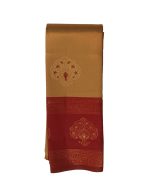 Kubera Pattu Silk Sarees | Peacock feather (Mayil Kan) motif antique gold and copper tones (Zari and Thread Work) - Image 2
