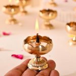 Brass Lotus Diya for Puja Set of 8-Lotus Flower Diya for Pooja Room - Image 5
