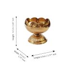 Brass Lotus Diya for Puja Set of 8-Lotus Flower Diya for Pooja Room - Image 4