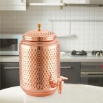 Copper Matka- Ayurveda Inspired BPA free and non toxic with pure copper Long lasting and leak proof Supports Digestive & Liver Health Helps Enhance Immunity  Used only for water  5000ml Copper, Set of 1 - Image 5