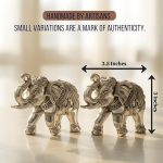 Pure Silver Plated Elephant Murti Pack of 2 Vastu & Good Luck Showpiece for Temple, - Image 5