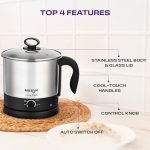 Milton Champ 1.5L 600W Electric Multi Cook Kettle with Steamer | Multipurpose Electric Kettle for Boiling Eggs, Water, Milk, Tea, Noodles & Soup | Stainless Steel Body - Image 3