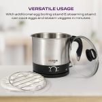Milton Champ 1.5L 600W Electric Multi Cook Kettle with Steamer | Multipurpose Electric Kettle for Boiling Eggs, Water, Milk, Tea, Noodles & Soup | Stainless Steel Body - Image 2