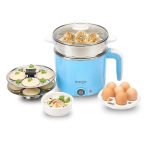 Milton Electric Kettle Multipurpose 1.2L 600W Multi Cooker Kessel 4-in-1 with Idli Stand (2 Plates), Steamer With Stainless Steel Stand, Egg Boiler