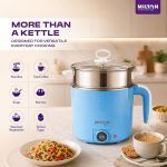 Milton Electric Kettle Multipurpose 1.2L 600W Multi Cooker Kessel 4-in-1 with Idli Stand (2 Plates), Steamer With Stainless Steel Stand, Egg Boiler - Image 3