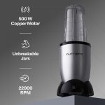 NutriPro Juicer Mixer Grinder - Smoothie Maker - 500 Watts (3 Jars & 2 Blades, Silver) - Image 5